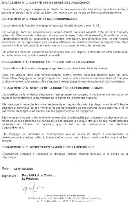 Contrat Engagement Aïkikaï de Chatou 2